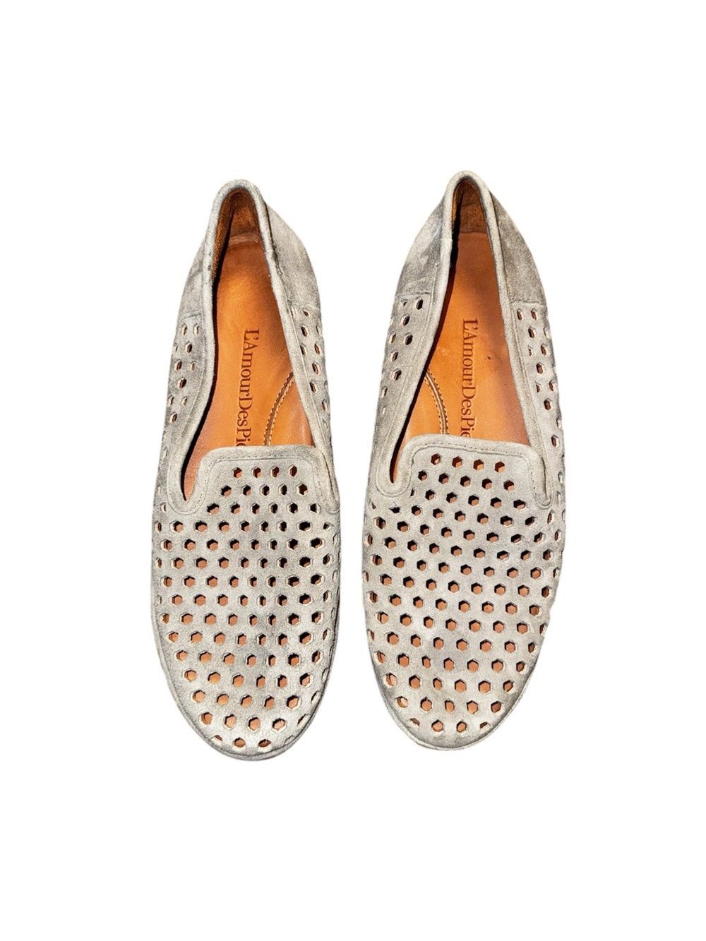 L'Armour des Pieds Clemence Perforated Suede Loafers - Picture 2 of 5